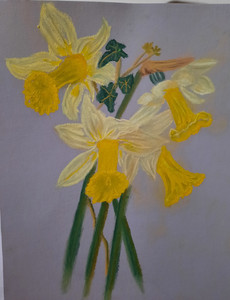 Carol, Spring flowers, pastels.jpg